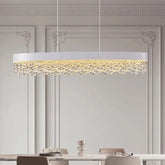 Luxuriöse LED Pendelleuchte mit Kristallanhängern für Esszimmer