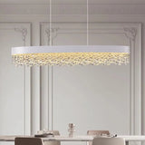 Luxuriöse LED Pendelleuchte mit Kristallanhängern für Esszimmer