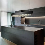 Luxuriöse LED Pendelleuchte mit Kristallanhängern für Esszimmer