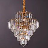 Luxuriöser Facettierter Kristall Kronleuchter mit Mehrstöckigem Design