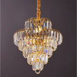 Luxuriöser Facettierter Kristall Kronleuchter mit Mehrstöckigem Design
