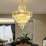 Luxuriöser Facettierter Kristall Kronleuchter mit Mehrstöckigem Design