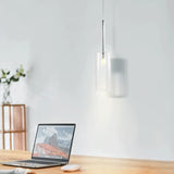 Modern Zylindrische Pendelleuchte aus Glas in Mehrfarbig für Schlafzimmer