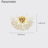 Moderne Deckenleuchte im Löwenzahn-Design mit Kristallen für Schlafzimmer