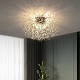 Moderne Deckenleuchte im Löwenzahn-Design mit Kristallen für Schlafzimmer