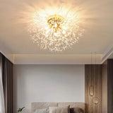 Moderne Deckenleuchte im Löwenzahn-Design mit Kristallen für Schlafzimmer