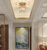 Moderne LED Deckenleuchte mit Kristall-Streifen für Flur