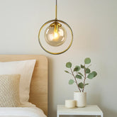 Moderne LED Pendelleuchte Glas für Bettkopf