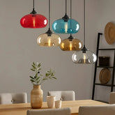 Moderne Pendelleuchte Mehrfarbig aus Glas für Esstisch