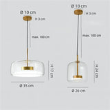 Moderne dimmbare LED Pendelleuchte aus Glas für Esszimmer