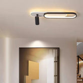 Moderne flache LED Deckenlampe mit schwenkbarem 355° Spot