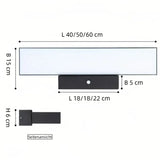 Moderne schwarze Außenwandleuchte rechteckig mit Bewegungsmelder