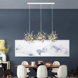 Moderner Edelstahl Kronleuchter in Blütenform für Ihr Esszimmer