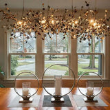 Moderner Edelstahl Kronleuchter in Blütenform für Ihr Esszimmer