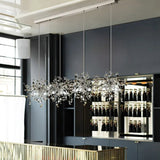 Moderner Edelstahl Kronleuchter in Blütenform für Ihr Esszimmer