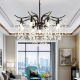 Moderner Kristall Kronleuchter Mit Blattmuster Für Wohnzimmer