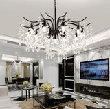 Moderner Kristall Kronleuchter Mit Blattmuster Für Wohnzimmer