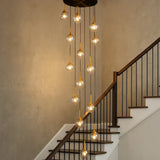 Moderner LED Glas Kronleuchter für das Treppenhaus