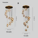 Moderner LED Glas Kronleuchter für das Treppenhaus