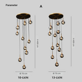 Moderner LED Glas Kronleuchter für das Treppenhaus