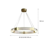 Nordische Hängelampe mit graviertem Acrylglas und Ringdesign