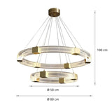 Nordische Hängelampe mit graviertem Acrylglas und Ringdesign