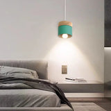 LED Hängelampe aus Holz im skandinavischen Morandi Design