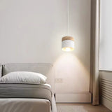 LED Hängelampe aus Holz im skandinavischen Morandi Design