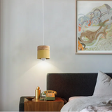 LED Hängelampe aus Holz im skandinavischen Morandi Design