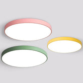 Runde LED Deckenleuchte Flach in Pastellfarben für Schlafzimmer