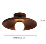 Runde LED Deckenleuchte aus Holz für den Flur