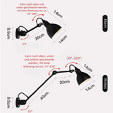 Moderne LED Wandleuchte in Schwarz mit flexiblem Schwenkarm