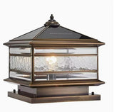 Solar Sockelleuchte im Lanternenstil aus Kupfer und Glas