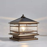 Solar Sockelleuchte im Lanternenstil aus Kupfer und Glas