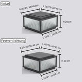 Solar Gartenleuchte Schwarz mit 4-seitiger Beleuchtung