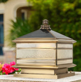 Solar Sockelleuchte im Lanternenstil aus Kupfer und Glas