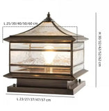 Solar Sockelleuchte im Lanternenstil aus Kupfer und Glas