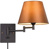 Verstellbare LED-Wandleuchte mit klassischem Lampenschirm für Schlafzimmer