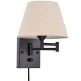 Verstellbare LED-Wandleuchte mit klassischem Lampenschirm für Schlafzimmer