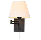 Verstellbare LED-Wandleuchte mit klassischem Lampenschirm für Schlafzimmer