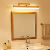 Verstellbare LED Spiegellampe aus Holz für das Badezimmer