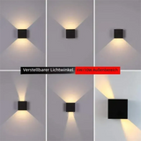 LED Up-Down Wandleuchte für Außenbereich mit verstellbarem Lichtstrahl