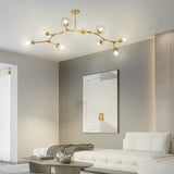 Moderner LED Glas Kronleuchter mit verstellbaren Lampenköpfen