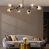 Moderner LED Glas Kronleuchter mit verstellbaren Lampenköpfen