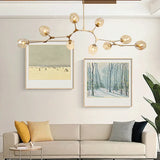 Moderner LED Glas Kronleuchter mit verstellbaren Lampenköpfen