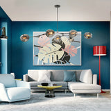 Moderner LED Glas Kronleuchter mit verstellbaren Lampenköpfen