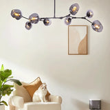 Moderner LED Glas Kronleuchter mit verstellbaren Lampenköpfen