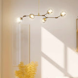 Moderner LED Glas Kronleuchter mit verstellbaren Lampenköpfen