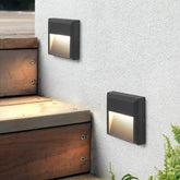 LED Wandeinbauleuchte mit Bewegungssensor in Matt-Schwarz für Außen