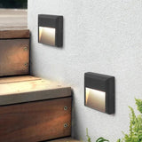 LED Wandeinbauleuchte mit Bewegungssensor in Matt-Schwarz für Außen